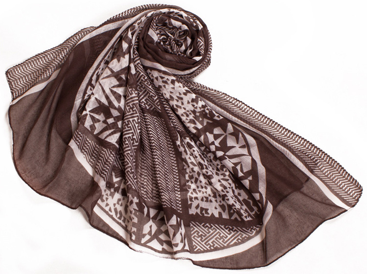 Geometric floral print viscose shawls