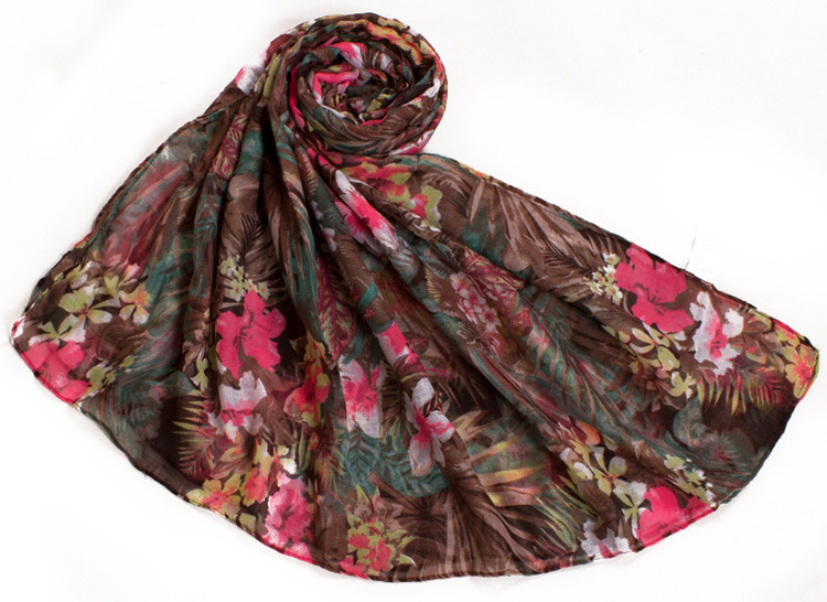 Wholesale floral fringe scarf