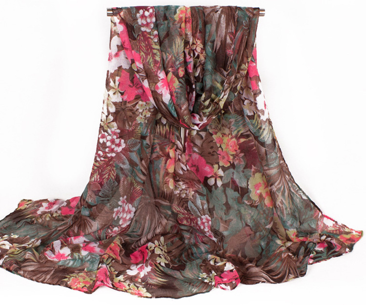 Wholesale floral fringe scarf