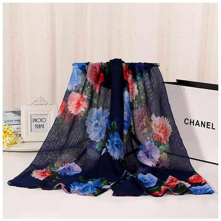 Wholesale viscose cotton blend fabric scarf