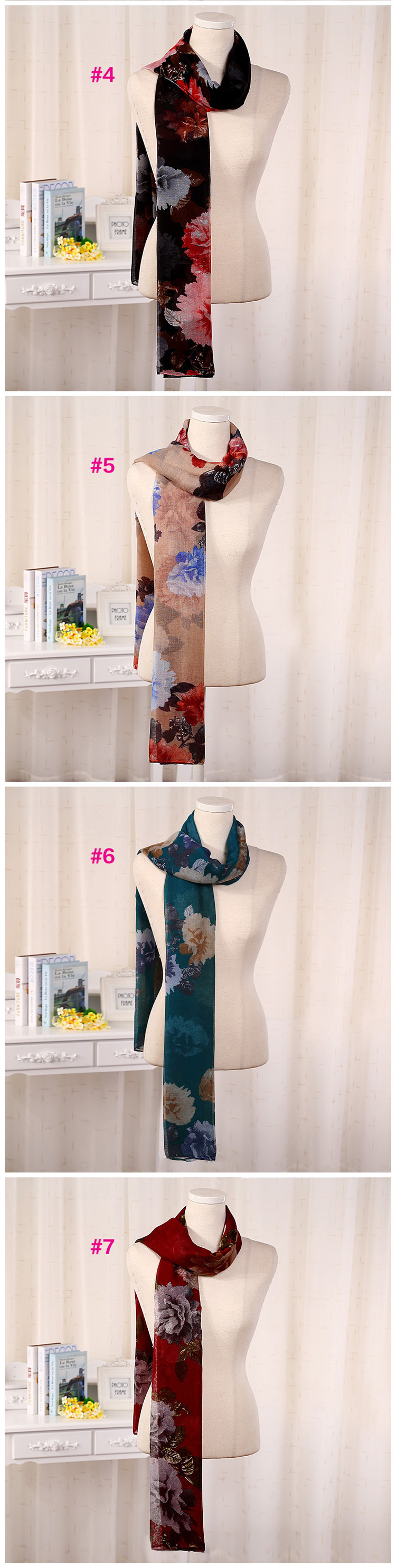 Wholesale viscose cotton blend fabric scarf