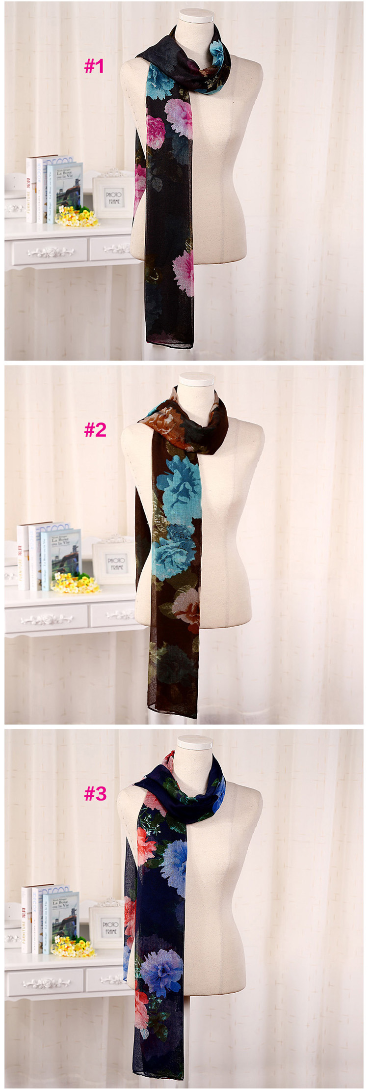 Wholesale viscose cotton blend fabric scarf