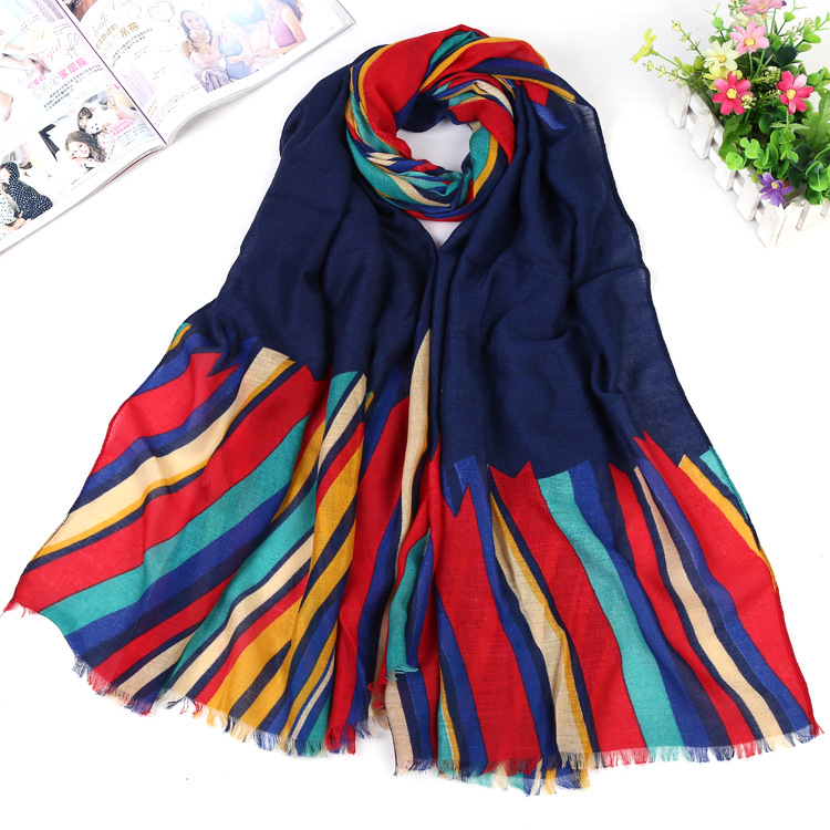 Wholesale cotton twill fringed scarf