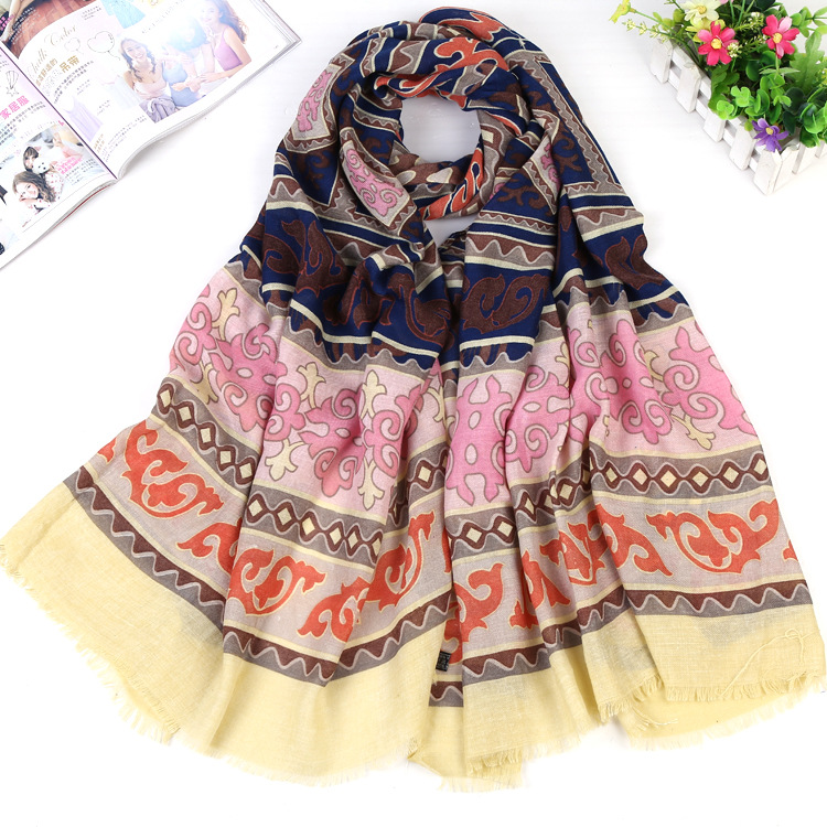 Wholesale cotton twill fringed scarf