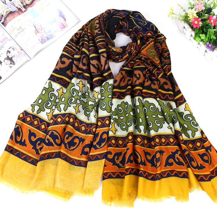 Wholesale cotton twill fringed scarf
