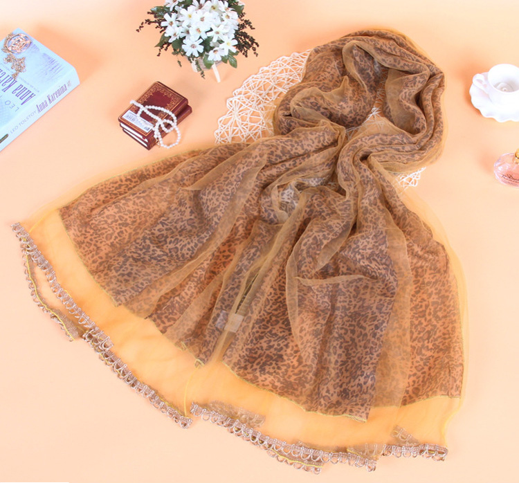 Wholesale silk leopard print scarf