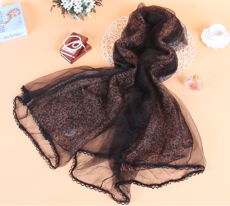 Wholesale silk leopard print scarf