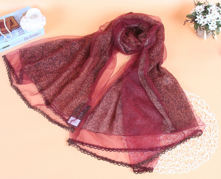 Wholesale silk leopard print scarf