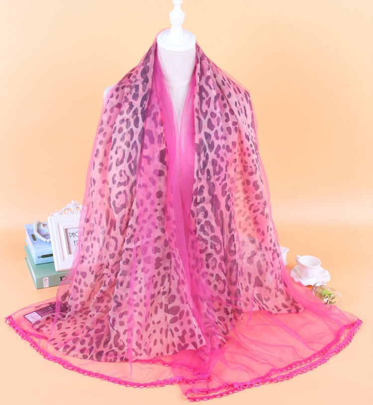 Wholesale silk leopard print scarf