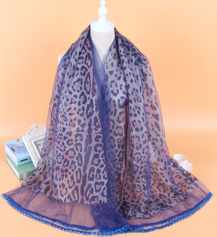 Wholesale silk leopard print scarf