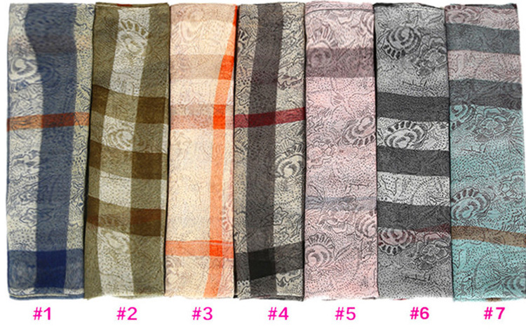 Wholesale check viscose scarf