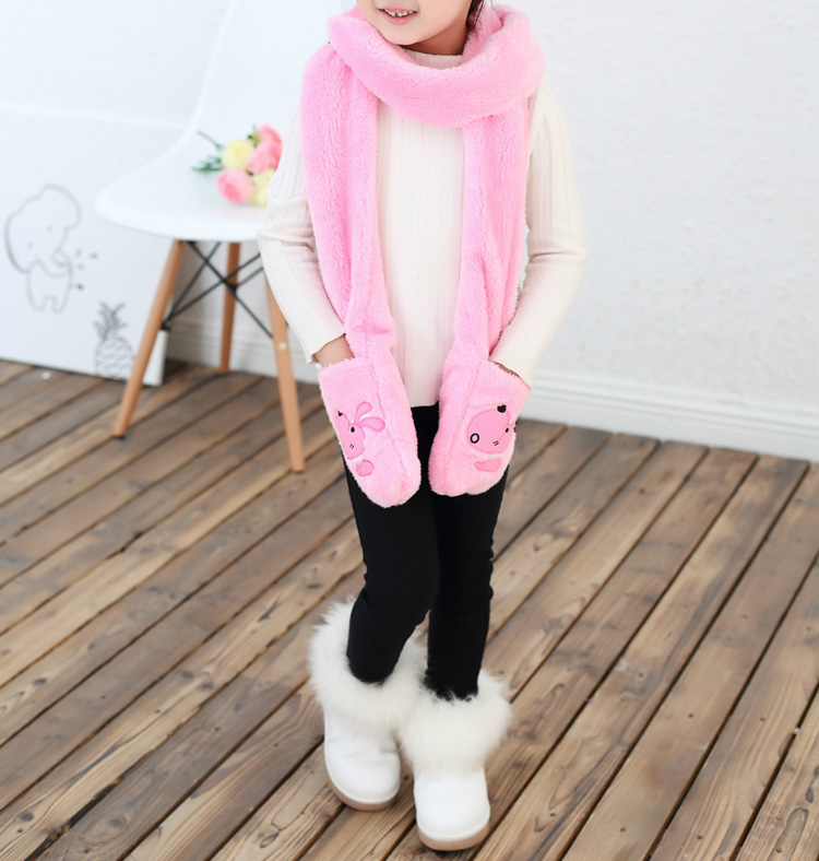 Wholesale kids pocket knitted scarf