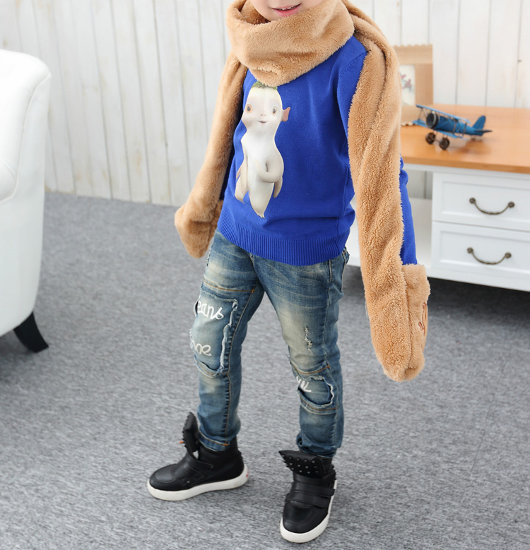 Wholesale kids pocket knitted scarf