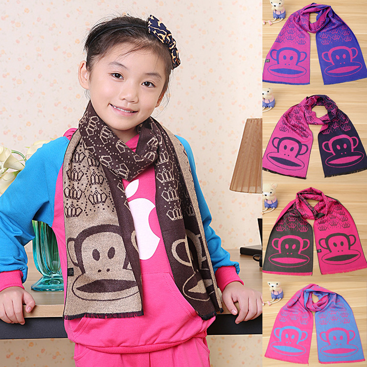 Wholesale kids cashmere fringed scarf