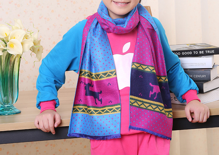 Kids fringed cashmere scarf wholesale