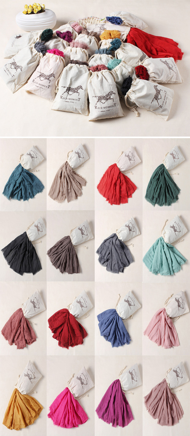 Wholesale cotton silk scarf long