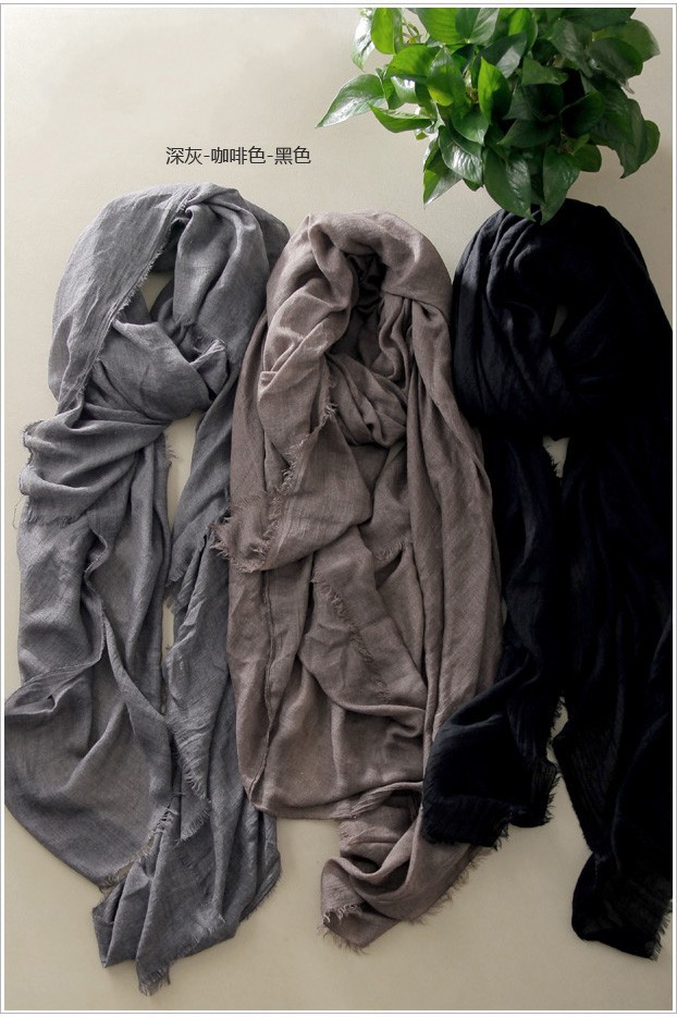 Wholesale cotton silk scarf long