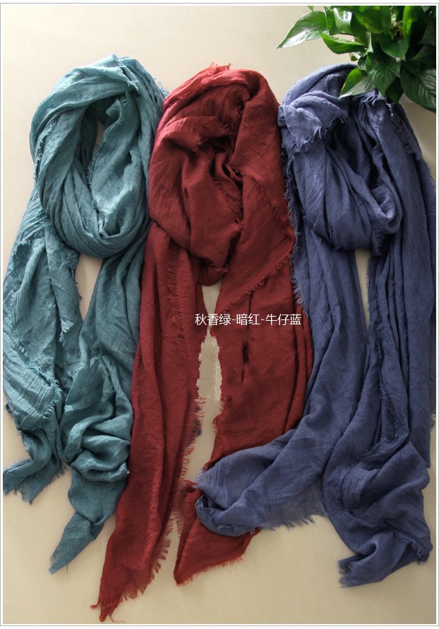 Wholesale cotton silk scarf long