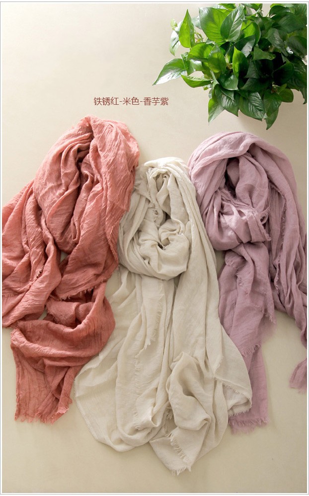 Wholesale cotton silk scarf long