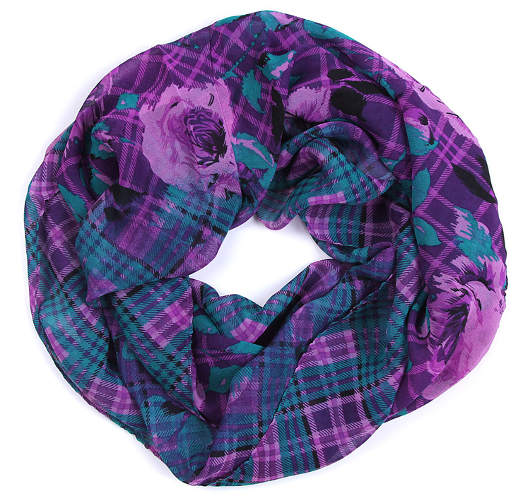 Wholesale floral chiffon twist scarf