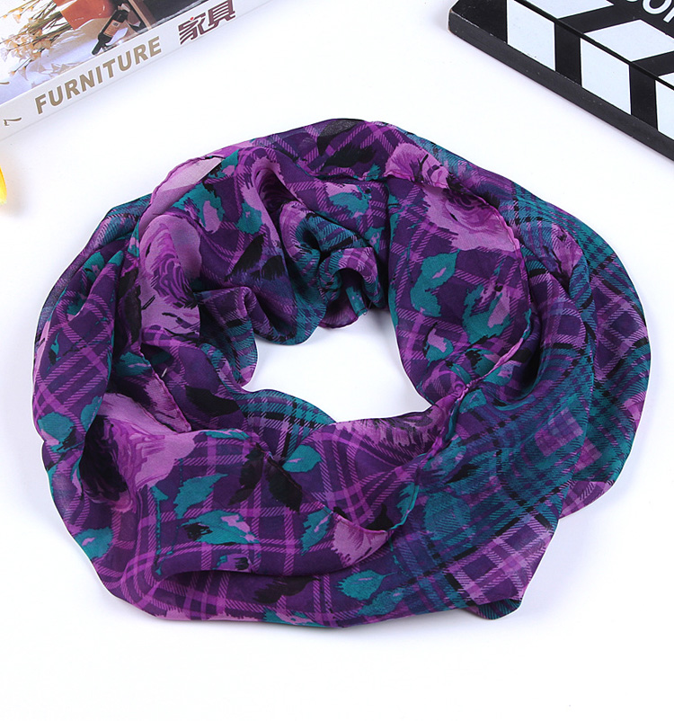 Wholesale floral chiffon twist scarf