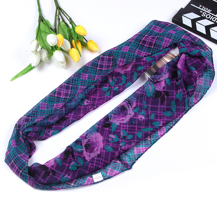 Wholesale floral chiffon twist scarf