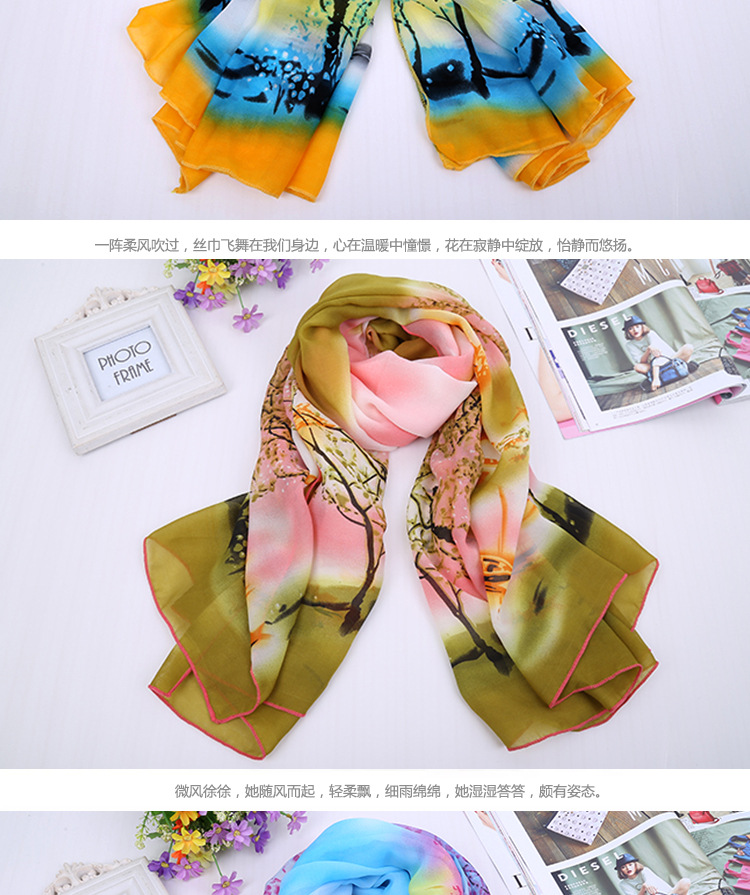 Chiffon silk scarf for sale
