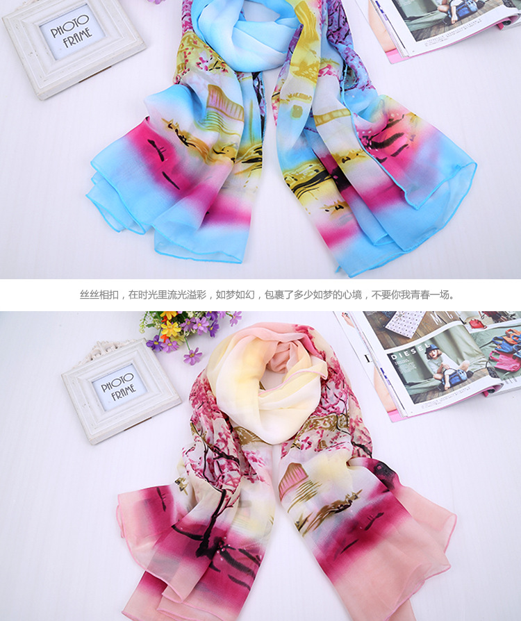 Chiffon silk scarf for sale