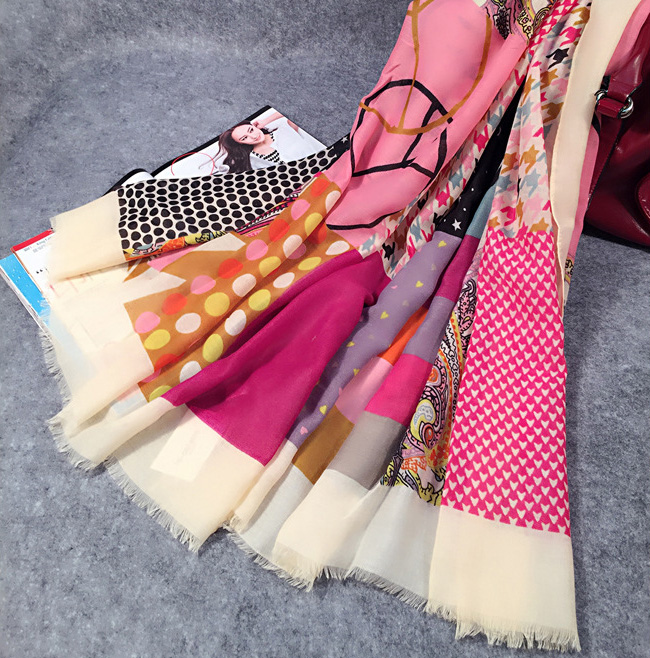 Wholesale plaid fringed scarf