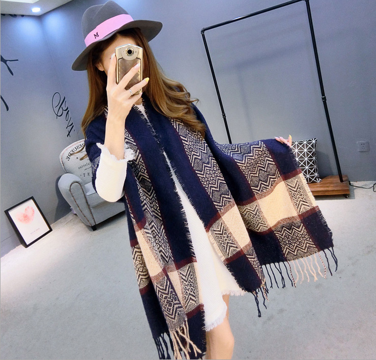 Wholesale cashmere fringed scarf