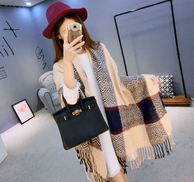 Wholesale cashmere fringed scarf