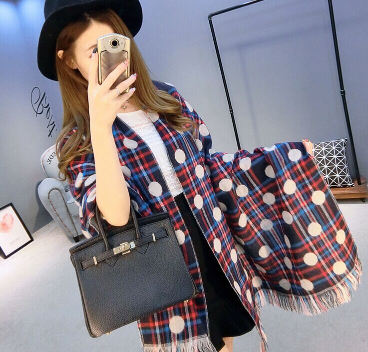 Wholesale cashmere polka dot scarf