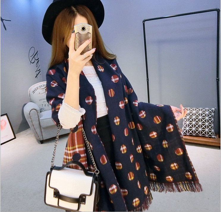 Wholesale cashmere polka dot scarf