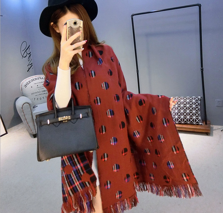 Wholesale cashmere polka dot scarf