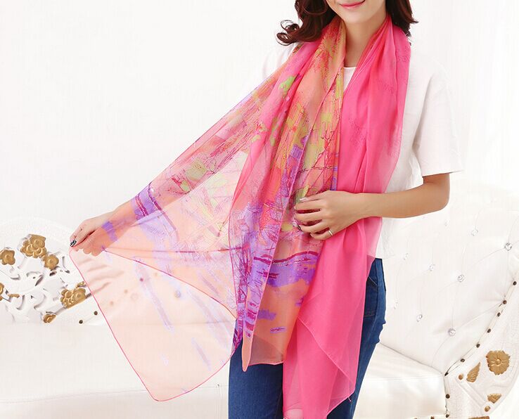 Handmade silk scarf shawl