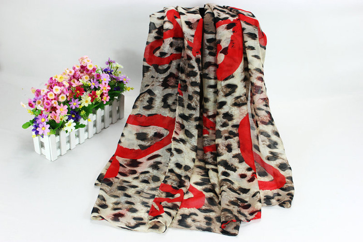 Leopard print viscose scarf wholesale
