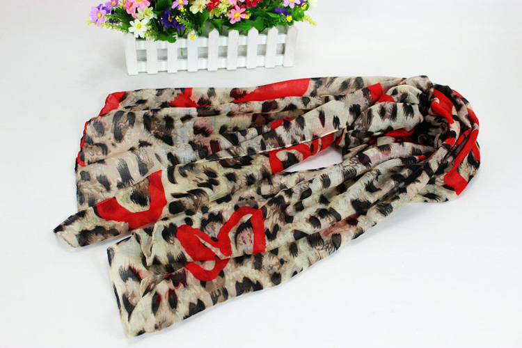 Leopard print viscose scarf wholesale