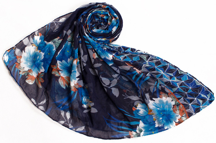 Wholesale flower design viscose scarf