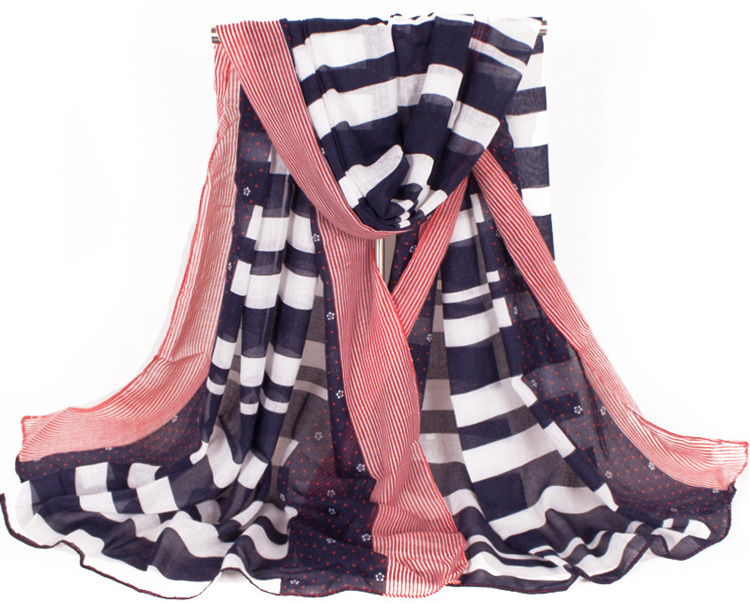 Wholesale women striped viscose scarf
