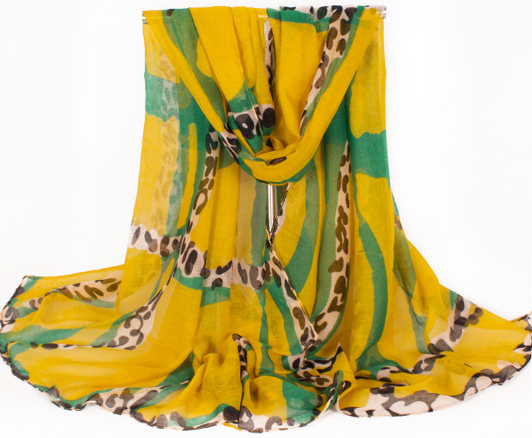 Wholesale leopard print viscose scarf