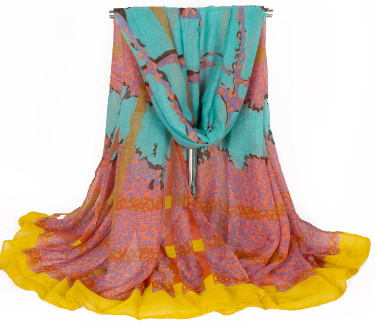 Wholesale women leopard viscose scarf