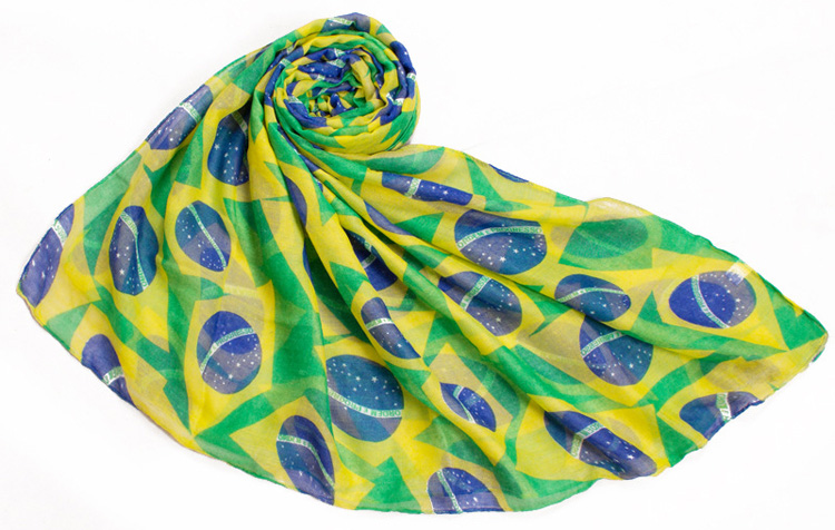 Brazilian flag print scarf wholesale