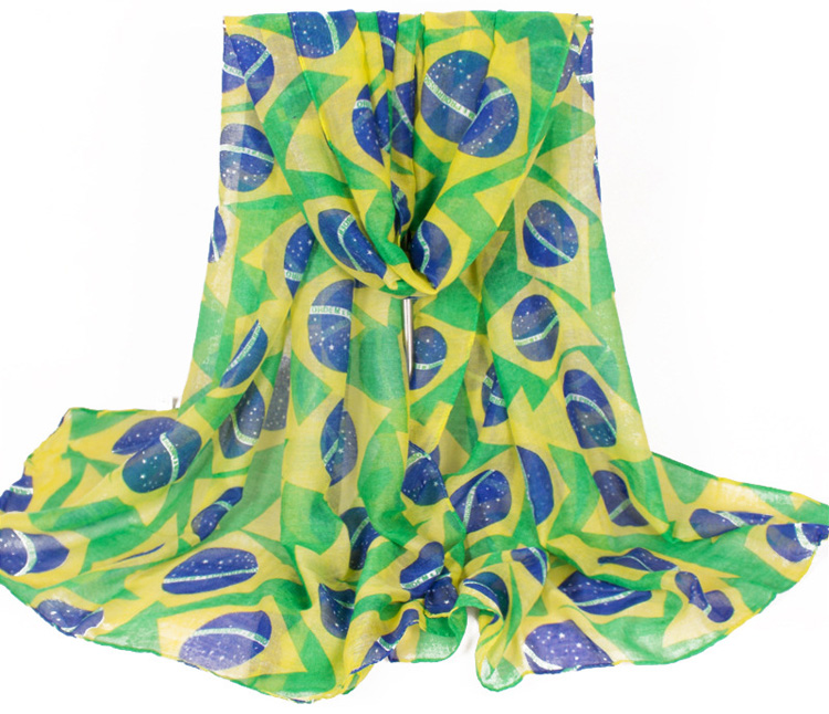 Brazilian flag print scarf wholesale