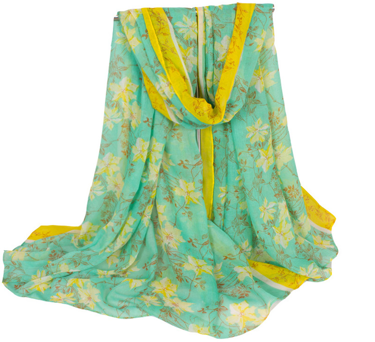 Women flower viscose scarf wholesale