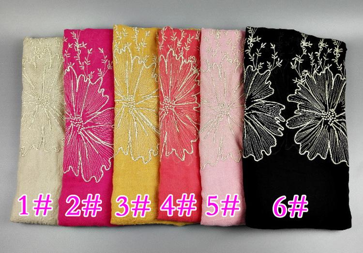 Wholesale embroidered scarf cotton