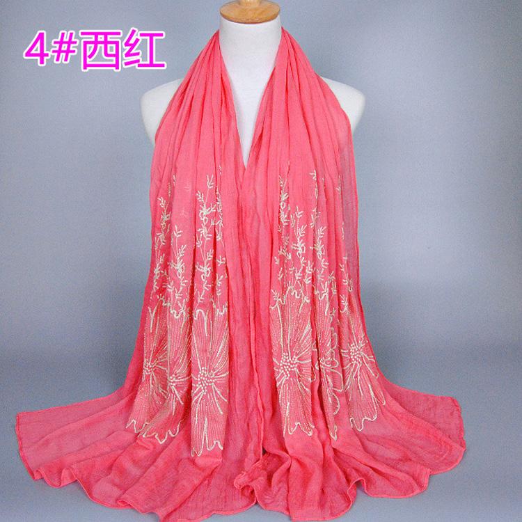Wholesale embroidered scarf cotton