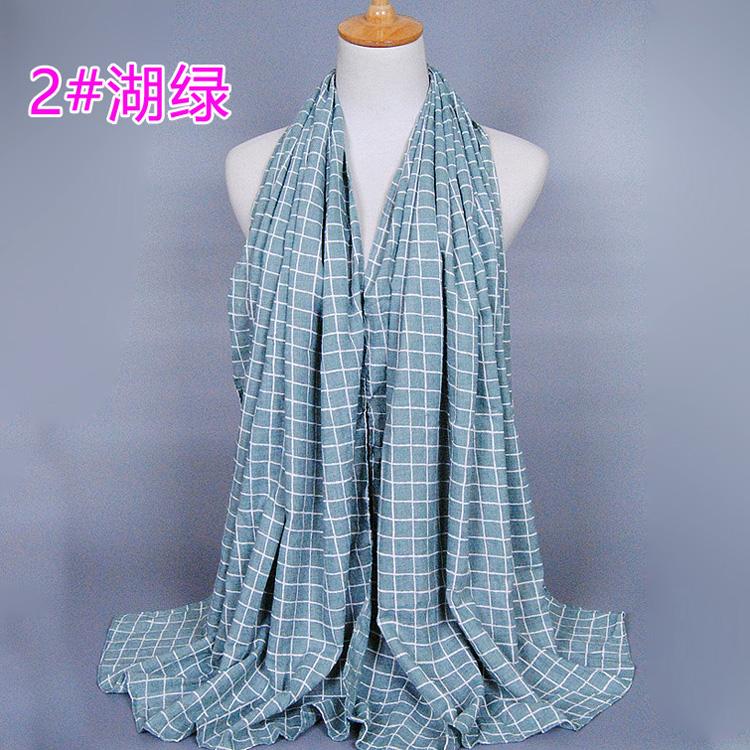 Pure cotton plaid scarf