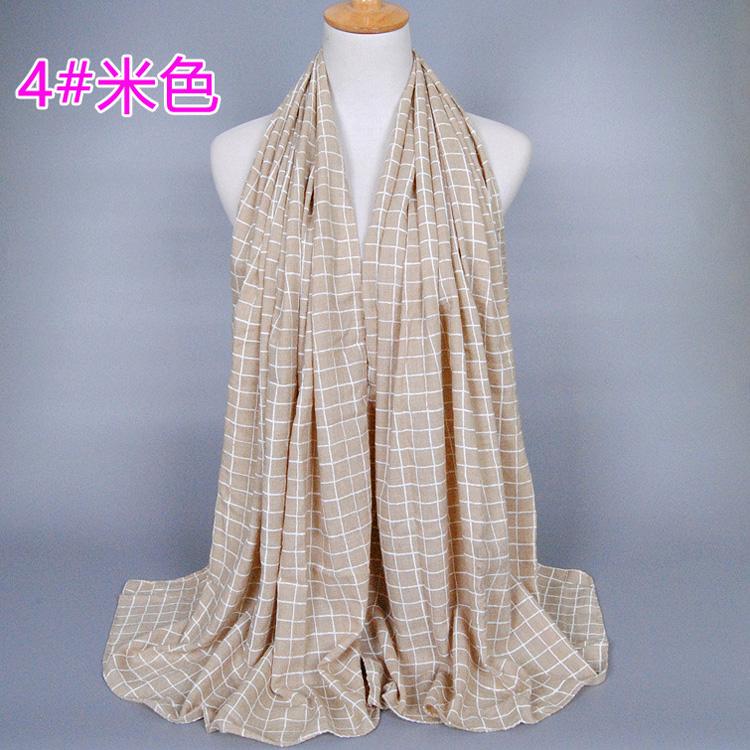Pure cotton plaid scarf