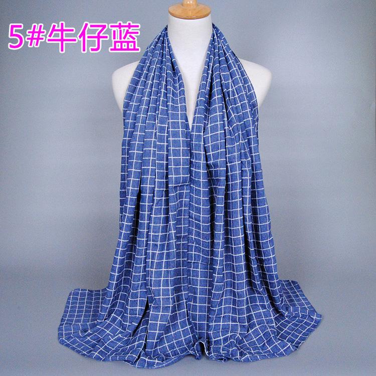 Pure cotton plaid scarf