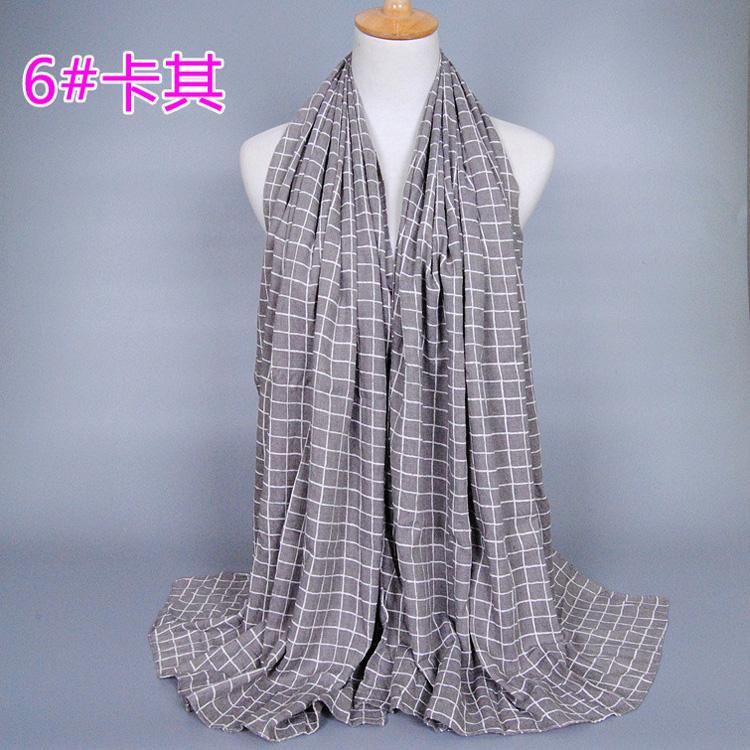 Pure cotton plaid scarf